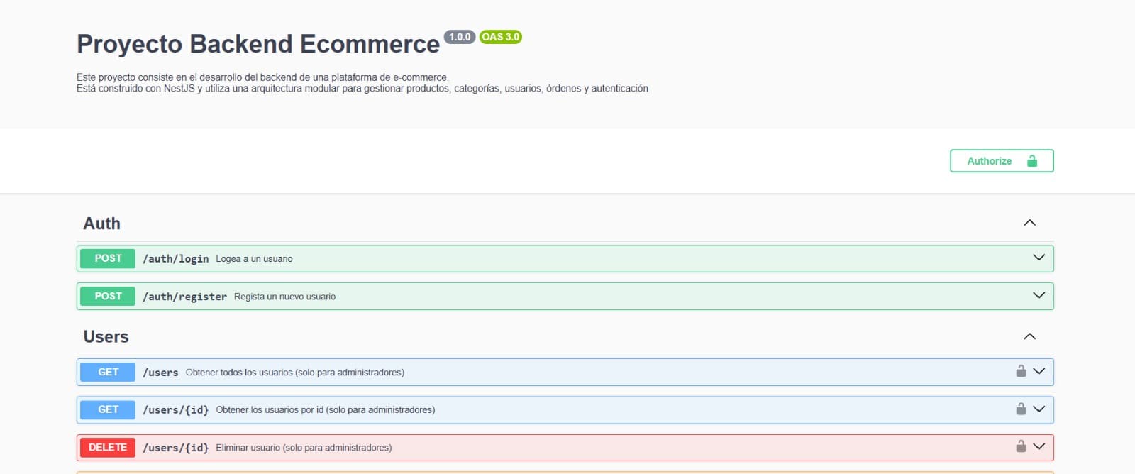 ECOMMERCE API